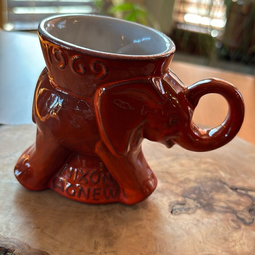 Vintage Frankoma GOP 1969 Nixon Agnew Political Mug